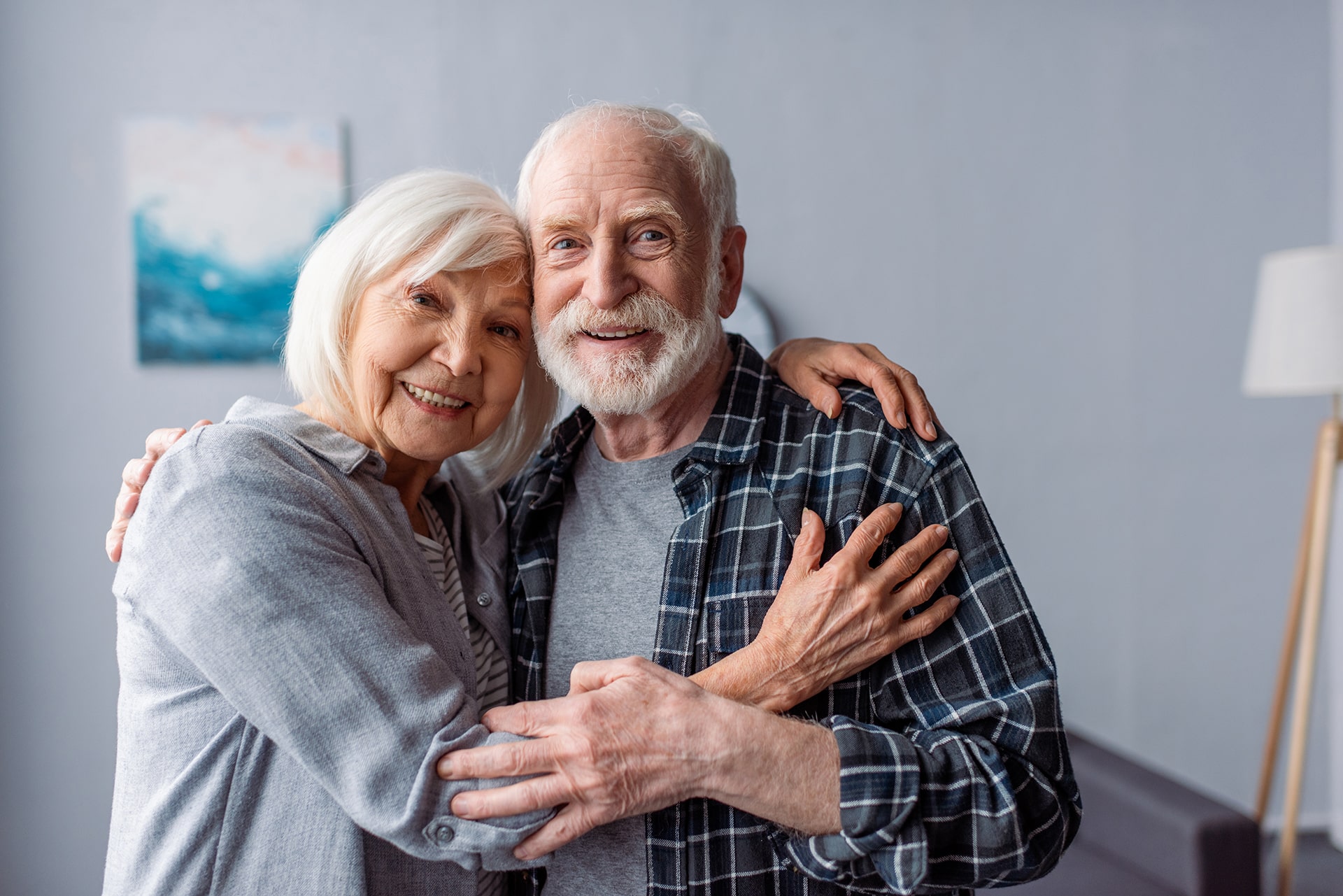 Older couple smiling together