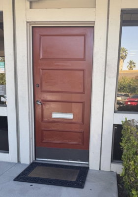 Maroon door — dentist visits Maroon door — dentist visits